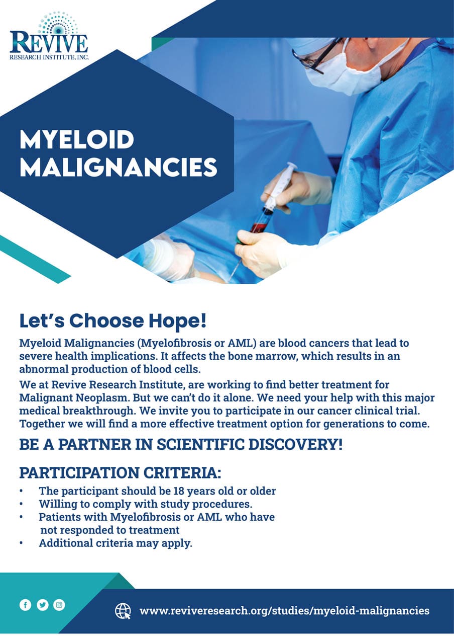 Malignant Myeloid Hematologic Neoplasms Clinical Trials