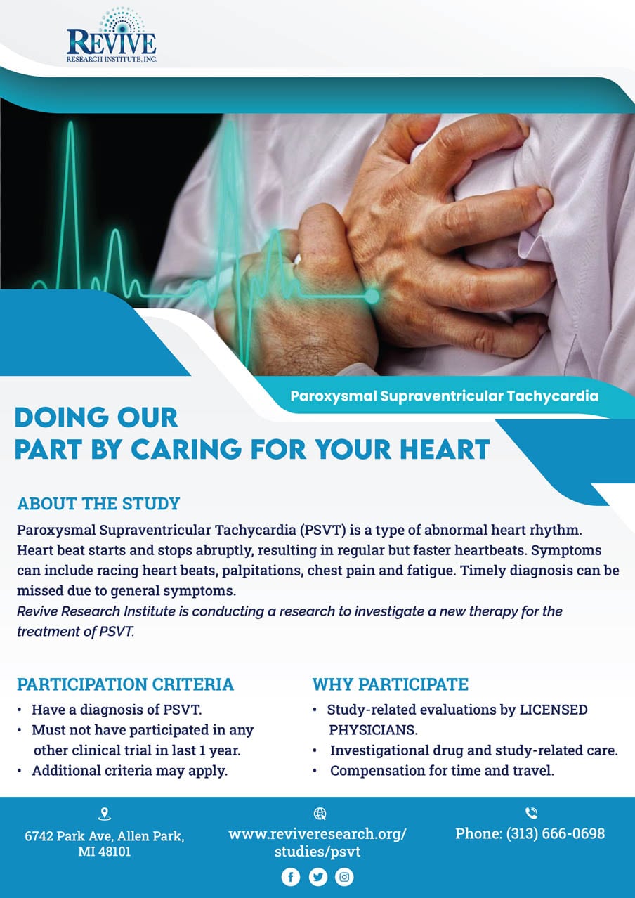 Paroxysmal Supraventricular Tachycardia clinical research in cardiology